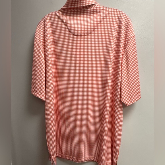 MEN’s EUC Pro Tour Classic Orange and White Checkered Polo Shirt Men’s XL - Picture 2 of 4